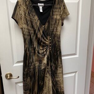 F womens Amanda Lane stretch cap sleeve brown dress size 12